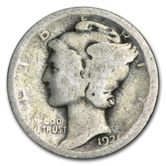 1921 Mercury Dime AG 1921 Mercury Dime AG